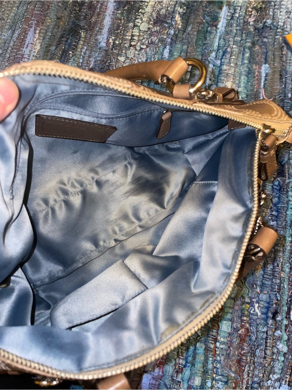 Coach Madison Dotted op art Sophia Satchel Purse Shoulder Handbag/Tote - Picture 10 of 16